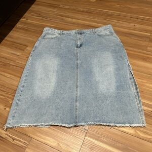 Forever 21+ Size 2X Denim Midi Length Casual Skirt